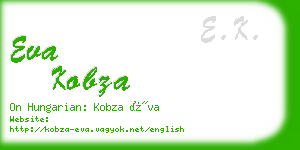 eva kobza business card